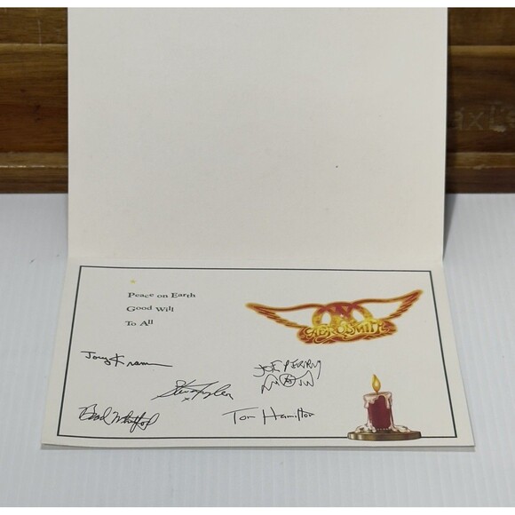 RARE Aerosmith Christmas Card w/ Facsimile Signatures Steven Tyler Joe Perry - Picture 3 of 5